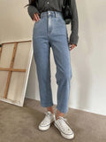 SHEIN DAZY High Waist Straight Leg Cropped Jeans