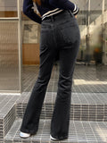 SHEIN DAZY Kpop Split Hem Flare Leg Jeans