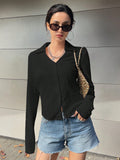 SHEIN DAZY Solid Button Front Shirt