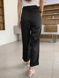 SHEIN DAZY Striped Print Slant Pocket Pants