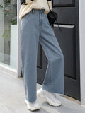 SHEIN DAZY Wide Leg Pocket Detail Jeans