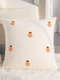 SHEIN Fuzzy Fruit Embroidered Cushion Cover Without Filler, Plush Throw Pillow Cover, Pillow Insert Not Include, For Sofa, Living Room