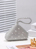 SHEIN Glamorous Glitter Bling, Sequin, Luxury, Shiny Women's Mini Sparkling Rhinestone Clutch Bag