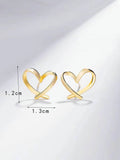SHEIN Heart Design Stud Earrings