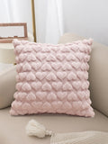 SHEIN Heart Pattern Cushion Cover Without Filler, Pink Soft Throw Pillow Case For Sofa