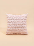 SHEIN Heart Pattern Cushion Cover Without Filler, Pink Soft Throw Pillow Case For Sofa