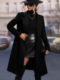 SHEIN Lapel Neck Double Breasted Overcoat