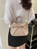 SHEIN Luxurious Bow Decor Handbag - Women's Double Handle Purse, Small Faux Leather Crossbody Bag for Fashionable Women