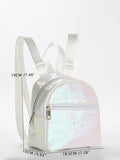 SHEIN Mini Holographic Classic Backpack Sequin Decor, Portable,Lightweight School Bag