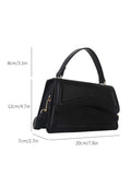 SHEIN Mini Square Bag Solid Black Top Handle Flap Design
