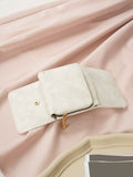 SHEIN PU Small Wallet White Minimalist Coin Pocket Small Purse Bi-Fold Zipper Women Wallet Mini