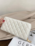 SHEIN Quilted Pattern Long Wallet Slim Portable
