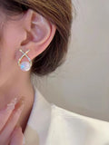 SHEIN Rhinestone & Faux Pearl Decor Stud Earrings