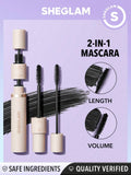 SHEGLAM Lash Besties 2-In-1 Mascara Volumizing Double Head Brush Easy To Remove No Smudge Long-Lasting Define Thick Lengthening Volume Big Eyes Mascara