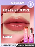 SHEGLAM Mirror Kiss High-Shine Lipstick-High Key 12 Colors High Gloss Shine Glitter Lipstick Moisturizing Reduce Lip Fine Lines Lip Balm Lip Makeup