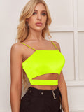 SHEIN BAE Neon Yellow Cutout Cropped Cami Top