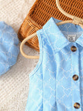 SHEIN Baby Girl Allover Heart Print Shirt Dress & Hat
