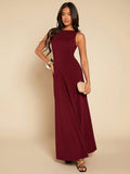 SHEIN Belle Solid Maxi Bridesmaid Dress