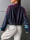 SHEIN Coolane Colorblock Drop Shoulder Zipper Jacket