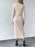 SHEIN Essnce Cable Knit Cami Sweater Dress & Cardigan