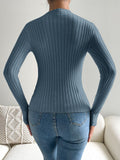 SHEIN Essnce Cable Knit Mock Neck Sweater