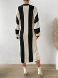 SHEIN Essnce Two Tone Drop Shoulder Sweater Dress Without Belt