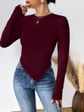 SHEIN Essnce Women's Solid Color Asymmetric Hem T-shirt