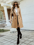 SHEIN Frenchy Double Breasted Lapel Collar Overcoat