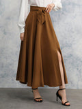 SHEIN Frenchy High Waist Split Thigh Belted Skirt