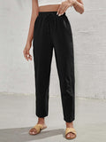 SHEIN Frenchy High Waist Tie Front Tapered Pants