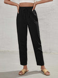 SHEIN Frenchy High Waist Tie Front Tapered Pants