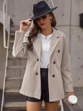 SHEIN Frenchy Lapel Neck Double Breasted Overcoat