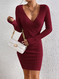 SHEIN Frenchy Solid Ribbed Knit Bodycon Dress