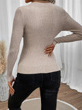 SHEIN Frenchy Solid Ribbed Knit Sweater