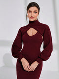 SHEIN Modely Mock Neck Super Crop Sweater & Sweater Dress