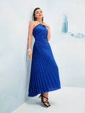 SHEIN Modely Ruched Pleated One Shoulder Dress