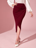 SHEIN Modely Ruched Tulip Hem Skirt