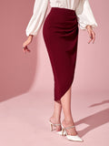 SHEIN Modely Ruched Tulip Hem Skirt