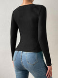 SHEIN Priví© Cut Out Twist Front Jumper Sweater