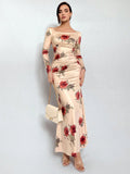  | Copy of SHEIN Privé Floral Print Long Sleeve Mermaid Dress | Dress | Shein | OneHub