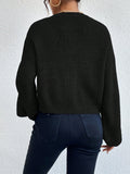 SHEIN Privé Lace Up Front Drop Shoulder Sweater