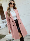 SHEIN Privé Lapel Collar Double Breasted Overcoat