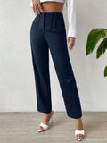  | SHEIN Privé Solid Fold Pleated Detail Straight Leg Pants | Pants | Shein | OneHub