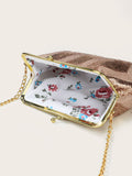 SHEIN Sequins Decor Chain Novelty Bag School Bag For Graduate, Teen Girls, Freshman, Sophomore, Junior & Senior In College, University & High School, Perfect For Outdoors ,Travel & Back To School