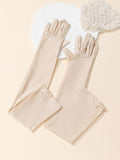 SHEIN Solid Long Gloves