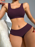 SHEIN Solid Seamless Lingerie Set