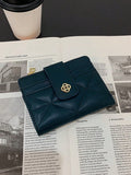 SHEIN Women's Geometric Casual Metal Detail Bifold Short Wallet