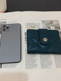 SHEIN Women's Geometric Casual Metal Detail Bifold Short Wallet