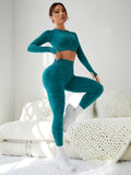 SHEIN Yoga Trendy Seamless Raglan Sleeve Sports Set