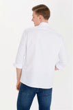 USPA Men's White Long Sleeve Basic Shirt
